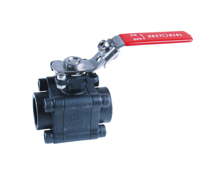 Carbon steel ball valve 702XS 3 piece body PEEK seat 1/2''